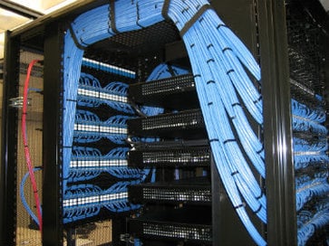 Blue network cables 