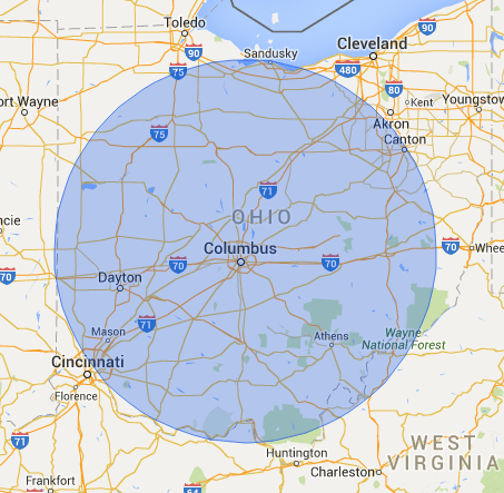 map of central ohio